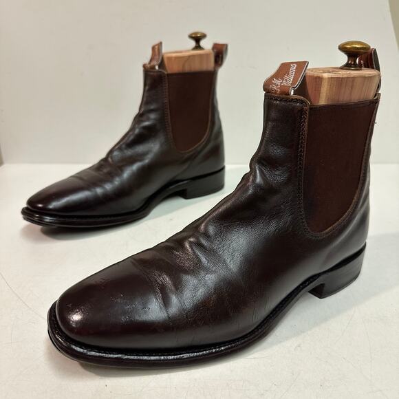 NEW HEELS R. M. Williams VTG Craftsman Chelsea Boot Chestnut Leather UK 8 / US 9 - Picture 6 of 14